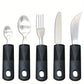 Adaptive Utensilien für Senioren – Große Löffel, Gabel, Messer mit Anti-Schock, rutschfesten Griffen, Edelstahlbesteck für Handzittern und Arthritis