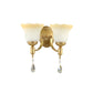 Frendorf | Blossom Opake Glas Wandlamp Retro Stijl 1/2-Kop Gouden Wandverlichting Ideeën met Kristal Druppel