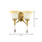 Frendorf | Blossom Opake Glas Wandlamp Retro Stijl 1/2-Kop Gouden Wandverlichting Ideeën met Kristal Druppel