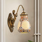 Frendorf | Keramische Antieke Messing Wandverlichting Gepiercte Pot 1/2-Kop Traditioneel Patroon Wandlamp met Klein Zeemeermin Ontwerp