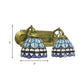 Frendorf | 2 Köpfe Kuppel Wandlampe Barockstil Blaue Glas Wandbeleuchtung für Badezimmer
