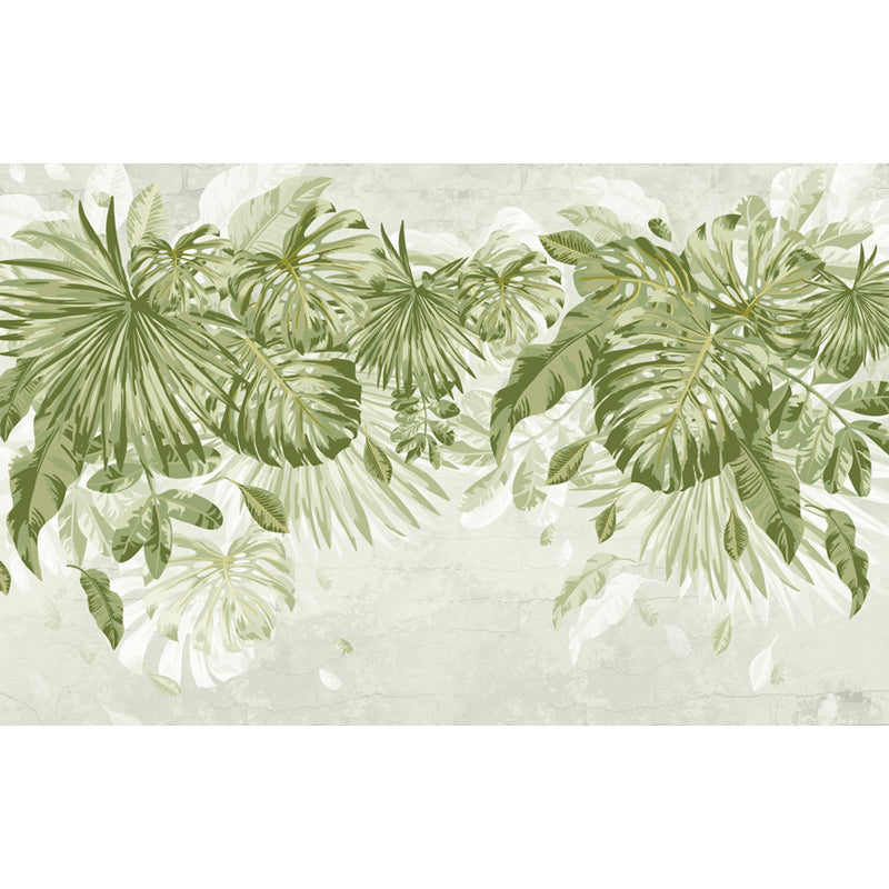 Grünes Botanisches Blatt-Muraltapete für Wohnzimmer Pflanzen Wandkunst, Maßgeschneidert