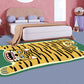 Frendorf | Geel en Bruin Irregulier Vloerkleed Kinderkamer Dier Tiger Leopard Leeuw Patroon Vloerkleed Polyester Vlekbestendig Tapijt
