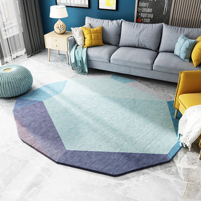 Frendorf | Groene en Blauwe Onregelmatige Vloerkleed Slaapkamer Novelty Kleurenblokpatroon Gebied Vloerkleed Polyester Vlekbestendige Tapijt