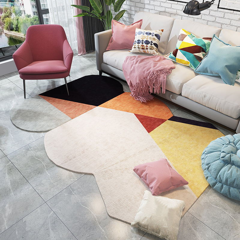 Frendorf | Groene en Blauwe Onregelmatige Vloerkleed Slaapkamer Novelty Kleurenblokpatroon Gebied Vloerkleed Polyester Vlekbestendige Tapijt