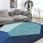 Frendorf | Gry und Blaues Irreguläres Teppich Schlafzimmer Neuheit Farbblockmuster Teppich Polyester Waschbarer Teppich