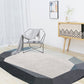 Frendorf | Gry und Blaues Irreguläres Teppich Schlafzimmer Neuheit Farbblockmuster Teppich Polyester Waschbarer Teppich