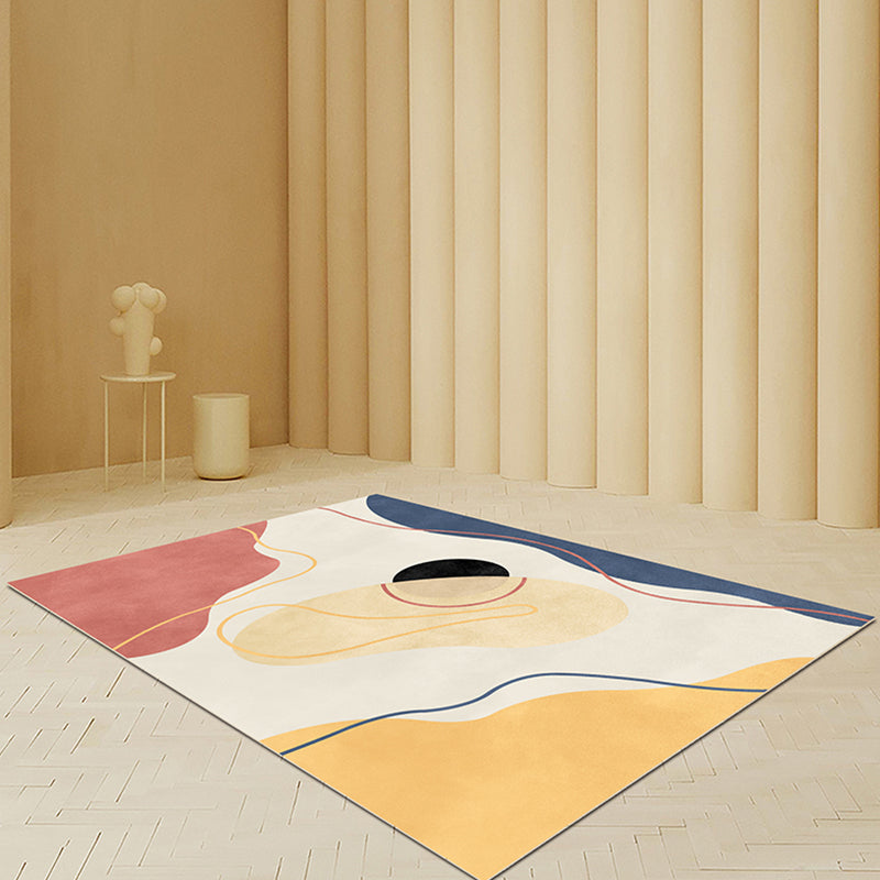 Frendorf | Beige Abstracte Tapijt Polyester Moderne Tapijt Antislip Achtergrond Huisdiervriendelijk Gebiedtapijt voor Woonkamer