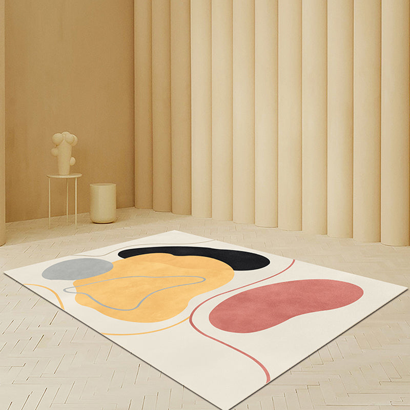 Frendorf | Beige Abstracte Tapijt Polyester Moderne Tapijt Antislip Achtergrond Huisdiervriendelijk Gebiedtapijt voor Woonkamer