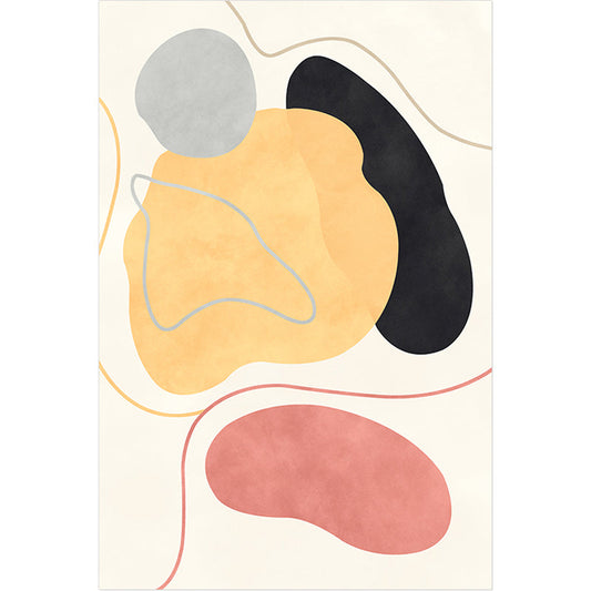 Frendorf | Beige Abstracte Tapijt Polyester Moderne Tapijt Antislip Achtergrond Huisdiervriendelijk Gebiedtapijt voor Woonkamer