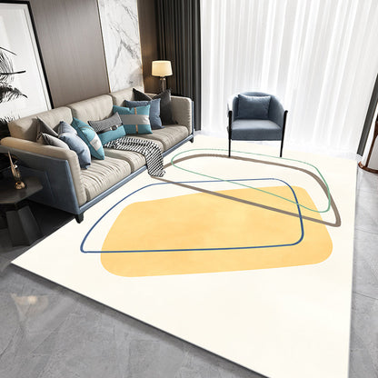 Frendorf | Beige Abstracte Tapijt Polyester Moderne Tapijt Antislip Achtergrond Huisdiervriendelijk Gebiedtapijt voor Woonkamer