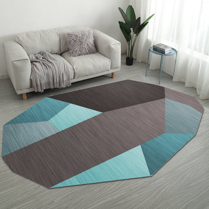 Frendorf | Casual Bedroom Irregular Teppich in Grau und Elfenbein Farbblockdruck Teppich Polyester Waschbarer Bereichsteppich