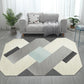 Frendorf | Casual Bedroom Irregular Teppich in Grau und Elfenbein Farbblockdruck Teppich Polyester Waschbarer Bereichsteppich