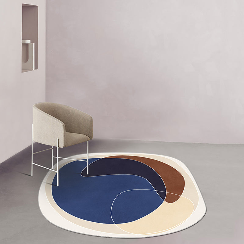 Frendorf | Oranje en Blauwe Onregelmatige Tapijt Slaapkamer Noviteit Kleurblokpatroon Gebiedstapijt Polyester Antislip Tapijt