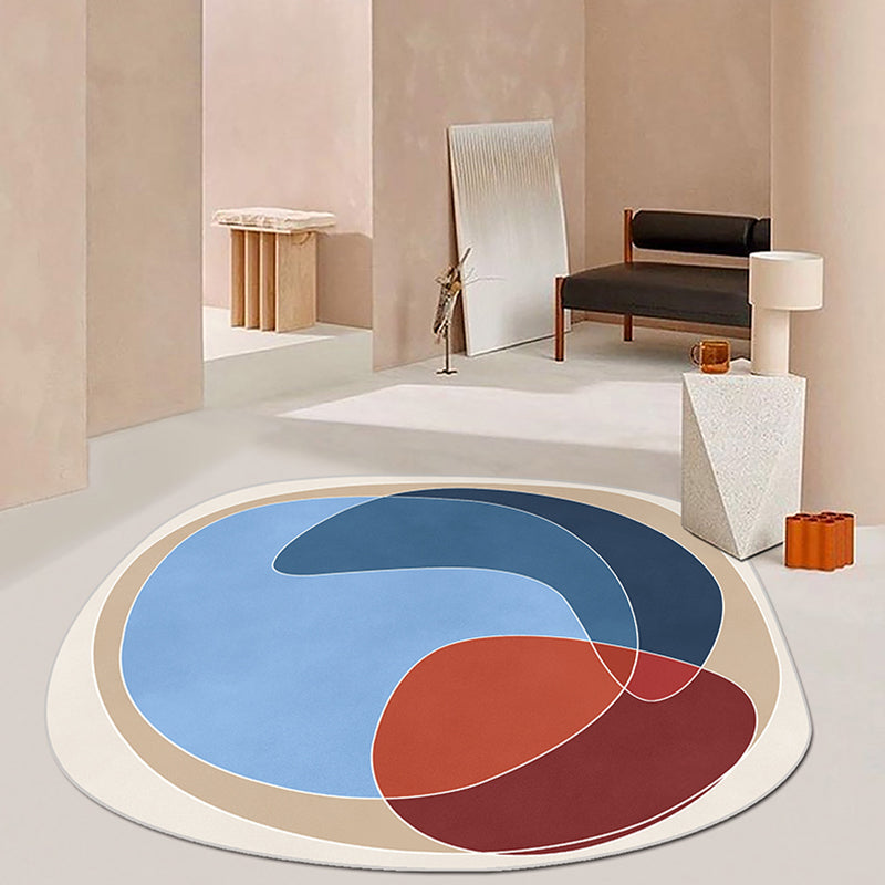 Frendorf | Oranje en Blauwe Onregelmatige Tapijt Slaapkamer Noviteit Kleurblokpatroon Gebiedstapijt Polyester Antislip Tapijt