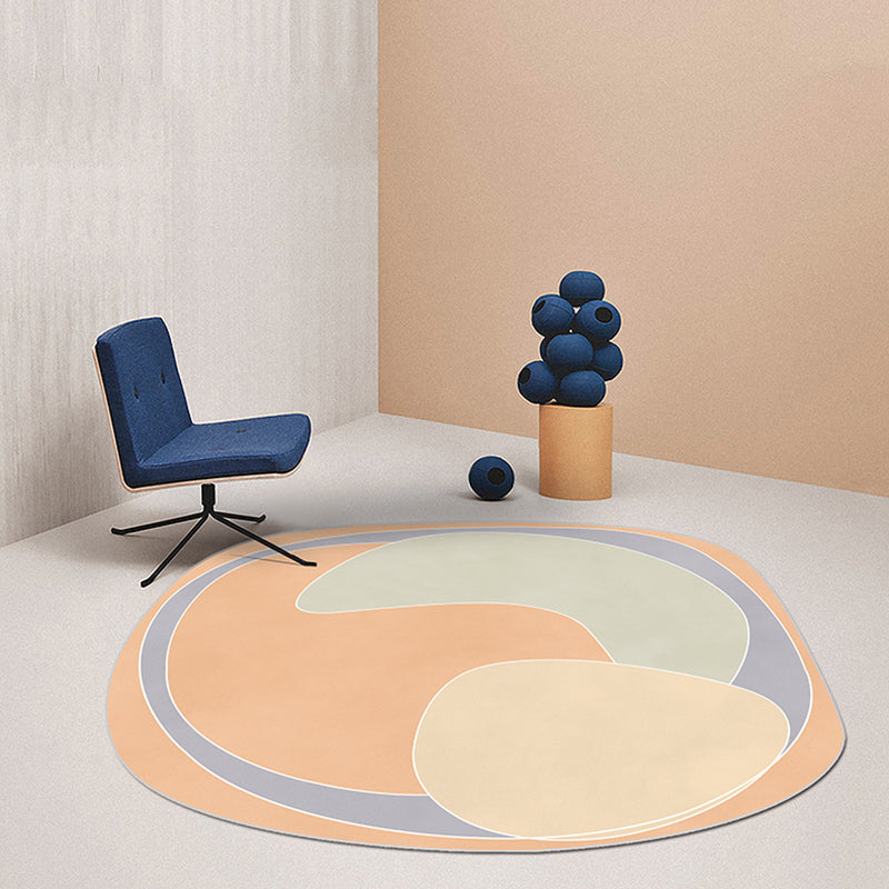 Frendorf | Oranje en Blauwe Onregelmatige Tapijt Slaapkamer Noviteit Kleurblokpatroon Gebiedstapijt Polyester Antislip Tapijt