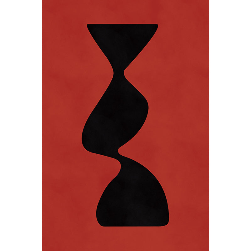 Frendorf | Zwarte en Rode Abstracte Vloerkleed Polyester Modern Vloerkleed Wasbaar Huisdier Vriendelijk Gebiedsbedekking voor Woonkamer