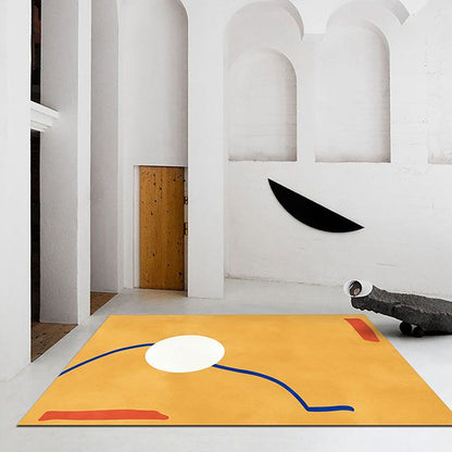 Frendorf | Bijzondere Abstract Tapijt Roze en Geel Polyester Tapijt Antislip Achterkant Huisdier Vriendelijk gebied Tapijt voor Woonkamer