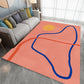 Frendorf | Novelty Abstract Teppich Pink und Gelb Polyester Teppich Rutschfeste Unterlage Haustierfreundlicher Teppich für das Wohnzimmer