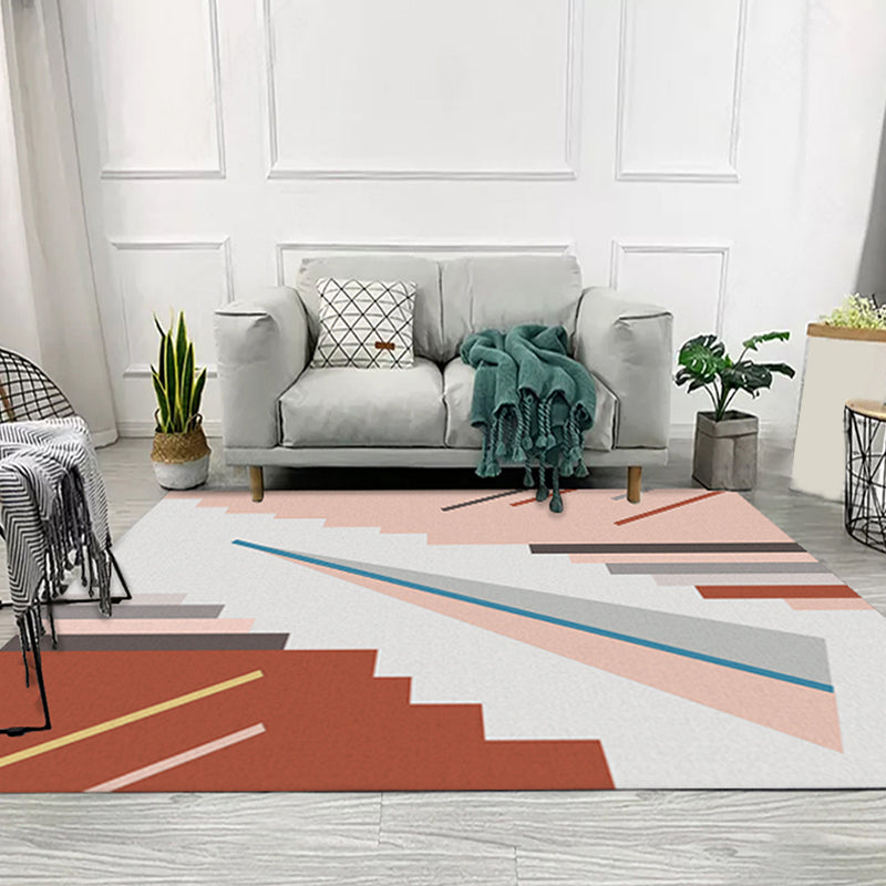 Frendorf | Einzigartiger Farbblock Geometrisches Muster Teppich Polyester Moderner Teppich Haustierfreundlich Rutschfeste Unterlage Teppich für Wohnzimmer