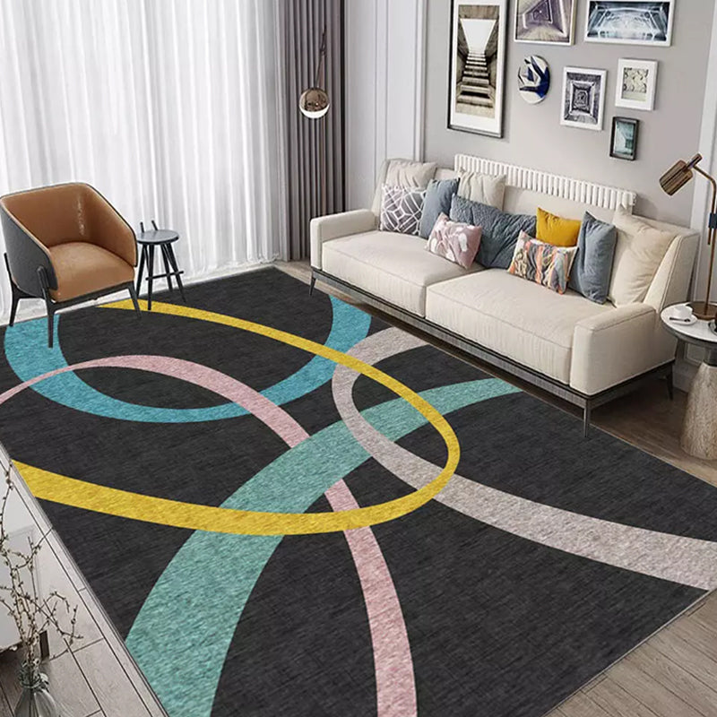 Frendorf | Einzigartiger Farbblock Geometrisches Muster Teppich Polyester Moderner Teppich Haustierfreundlich Rutschfeste Unterlage Teppich für Wohnzimmer