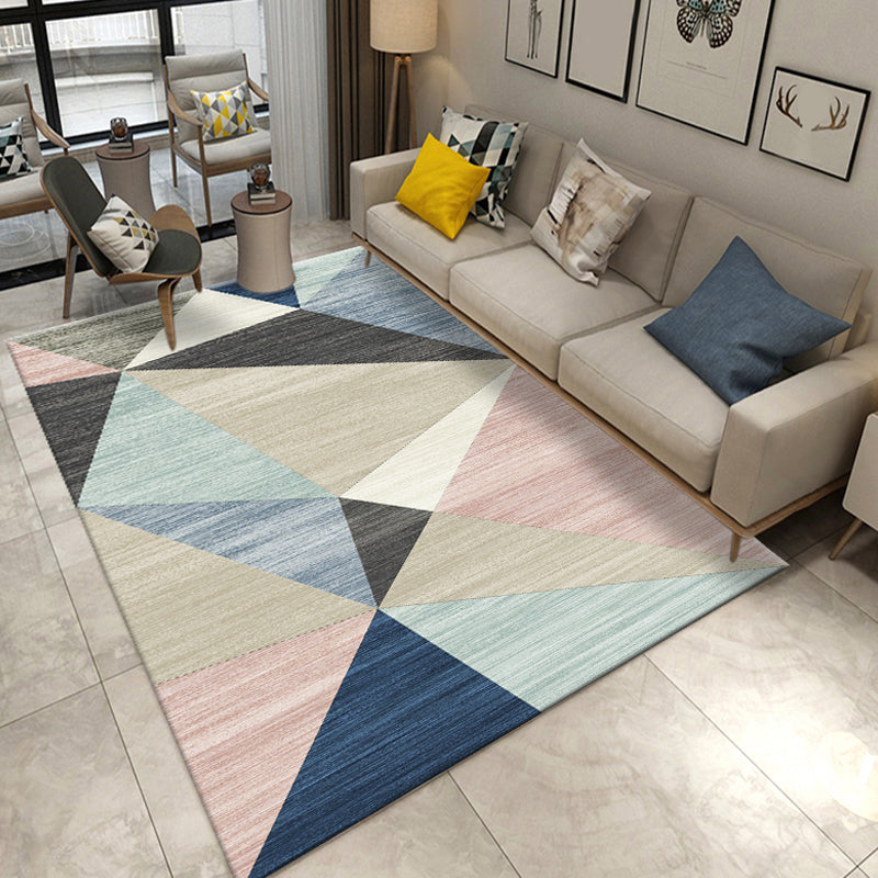 Frendorf | Einzigartiger Farbblock Geometrisches Muster Teppich Polyester Moderner Teppich Haustierfreundlich Rutschfeste Unterlage Teppich für Wohnzimmer