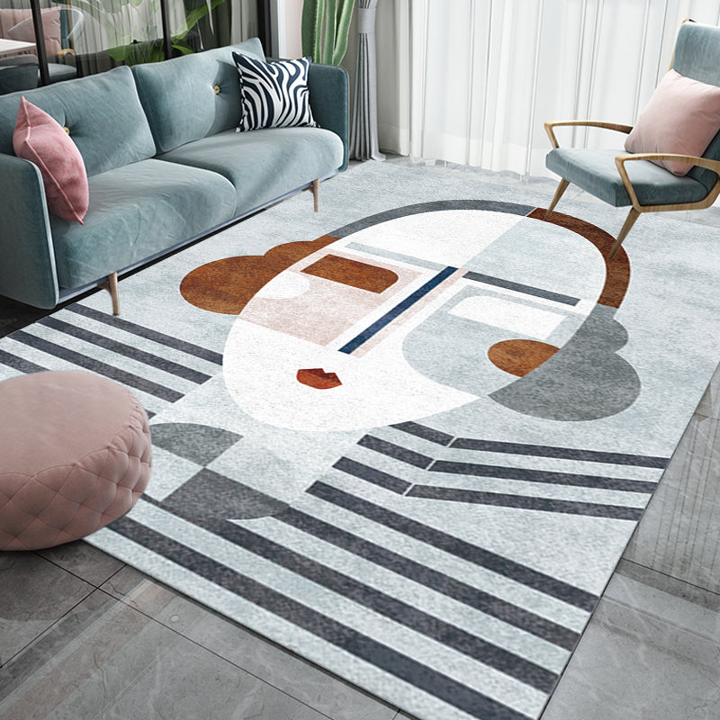 Frendorf | Multicolor Woonkamer Tapijt Scandinavisch Karakter Patroon Tapijt Polyester Wasbaar Huisdier Vriendelijk Gebied Tapijt