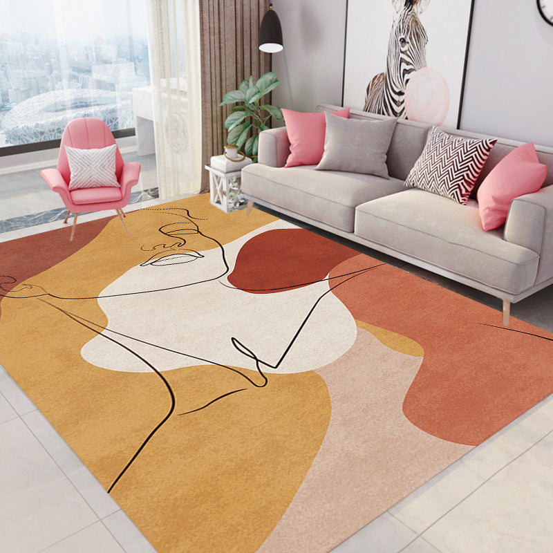 Frendorf | Multicolor Woonkamer Tapijt Scandinavisch Karakter Patroon Tapijt Polyester Wasbaar Huisdier Vriendelijk Gebied Tapijt