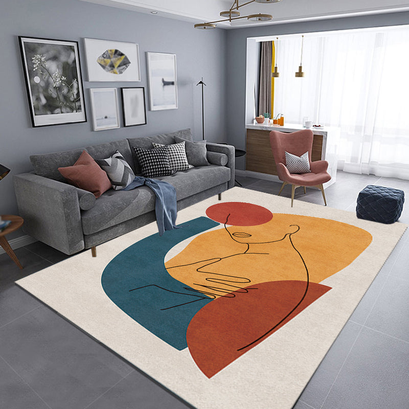 Frendorf | Multicolor Woonkamer Tapijt Scandinavisch Karakter Patroon Tapijt Polyester Wasbaar Huisdier Vriendelijk Gebied Tapijt