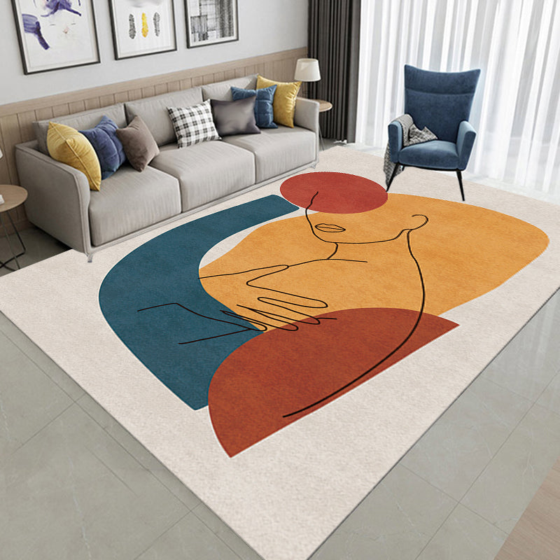 Frendorf | Multicolor Woonkamer Tapijt Scandinavisch Karakter Patroon Tapijt Polyester Wasbaar Huisdier Vriendelijk Gebied Tapijt
