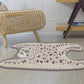 Frendorf | Kinderen Irreguliere Slaapkamer Tapijt in Geel en Paars Dier Leopard Print Tapijt Polyester Antislip Achterkant Gebied Tapijt