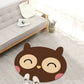 Frendorf | Kawaii Cartoon Dierenpatroon Tapijt Bruin en Geel Kinder Tapijt Polyester Wasbaar Huisdier Vriendelijk Antislip Vloerkleed voor Kinderkamer
