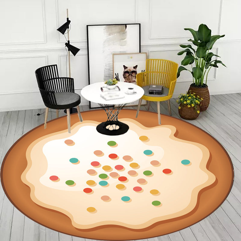 Frendorf | Novelty Cake Pattern Teppich Braun und Lila Kinder Teppich Polyester Haustierfreundlich Waschbarer Bereich Teppich für das Kinderzimmer