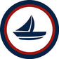 Einzigartiger Navigationsmuster-Teppich mit Schiff und Anker Blau und Weiß Kinderteppich Polyester Waschbar Haustierfreundlicher Anti-Rutsch-Teppich für das Kinderzimmer