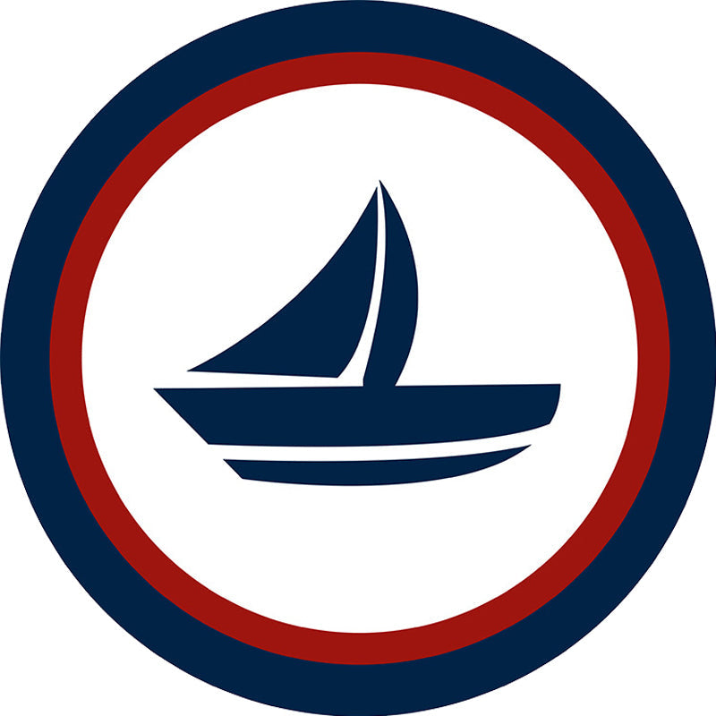 Einzigartiger Navigationsmuster-Teppich mit Schiff und Anker Blau und Weiß Kinderteppich Polyester Waschbar Haustierfreundlicher Anti-Rutsch-Teppich für das Kinderzimmer