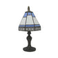 Beige/Blaue Konische Stehlampe Tiffany Stil 1 Kopf Tischbeleuchtung für Nachttisch