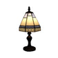 Beige/Blaue Konische Stehlampe Tiffany Stil 1 Kopf Tischbeleuchtung für Nachttisch