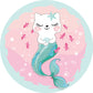 Frendorf | Kids Cartoon Cat Pattern Rug Roze en Rood Polyester Tapijt Wasbaar Huisdiervriendelijk Antislip Vloerkleed voor Kinderkamer