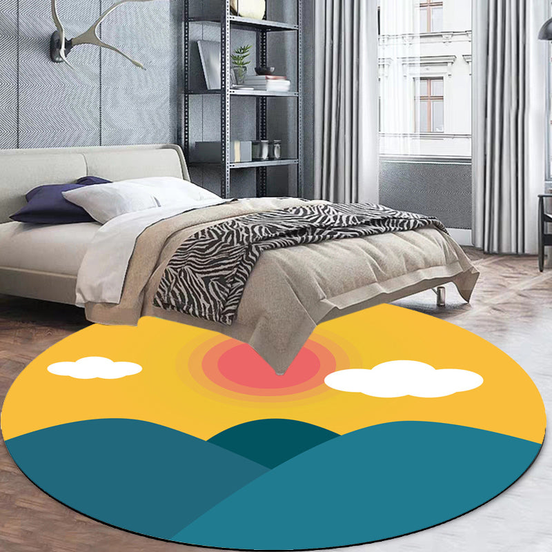Frendorf | Stijlvol Huis Patroon Tapijt Roze en Groen Kindertapijt Polyester Huisdiervriendelijk Wasbaar Antislip Onderzijde Gebiedtapijt voor Kinderkamer