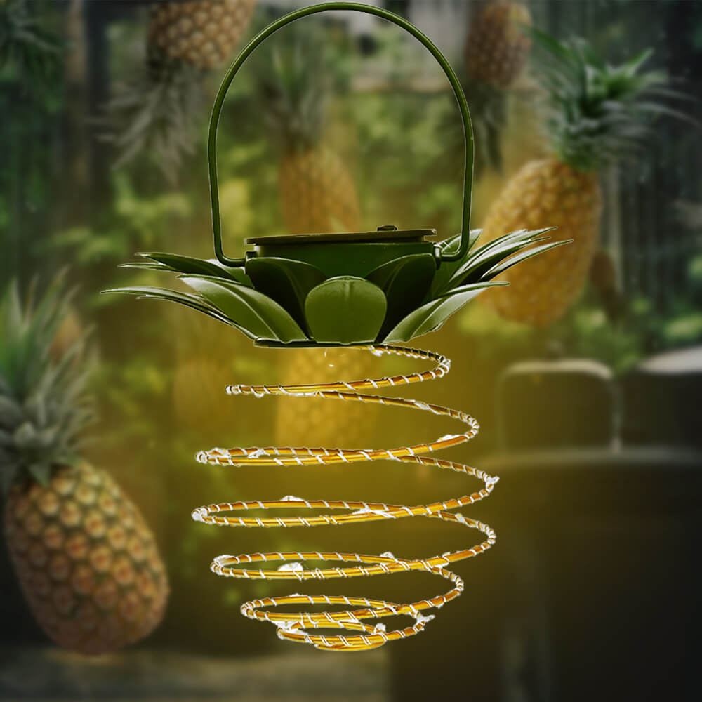 Frendorf | SolarShine Ananas-Laterne | LED Solar Gartenlampe | Kupferdraht | Outdoor Wasserdicht | Hängende Deko-Leuchten