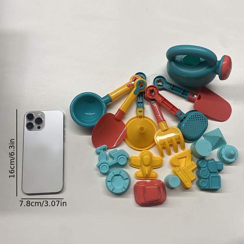 Frendorf | 18-teiliges Strand- und Schneespielset – Komplett mit Eimer, Schaufel und lustigen Werkzeugen für kreatives Spielen