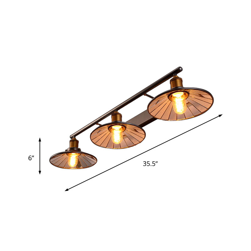 Frendorf | 2/3 Lampen Kegel Schirm Wandmontage Licht Vintage Stil Schwarzes Metall Wandleuchte Beleuchtung für Restaurant