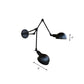 Frendorf | Swing Arm Flur-Wandleuchte mit Schalen-Schirm Industriedesign Metall 2/3 Köpfe Schwarze Wandleuchte