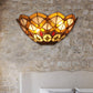 Frendorf | Glas-in-lood schaal wandlamp met pauwenontwerp 2 lichten Victoriaanse wandlamp