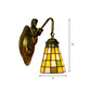 Frendorf | 1 Hoofdelement Wandlamp Tiffany Rasterpatroon Blauw/Groen Glas Wandlamp voor Gang