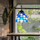 Frendorf | 1 Hoofdelement Wandlamp Tiffany Rasterpatroon Blauw/Groen Glas Wandlamp voor Gang