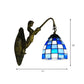 Frendorf | 1 Hoofdelement Wandlamp Tiffany Rasterpatroon Blauw/Groen Glas Wandlamp voor Gang