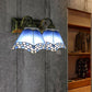 Frendorf | Nautical Pyramid Wandverlichting Gevlochten Glas 2 Lichten Vanity Licht in Licht/Donker Blauw voor Badkamer