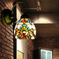 Frendorf | Dome Wandverlichting met Blauwe / Bruine Glazen Schaduw Victoriaanse Stijl 1 Licht Mini Wandlamp in Messing Afwerking