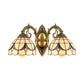 Frendorf | 2 Lights Dome Wandlamp met Magnolia Wit/Beige Glas Tiffany Wandlamp voor Woonkamer